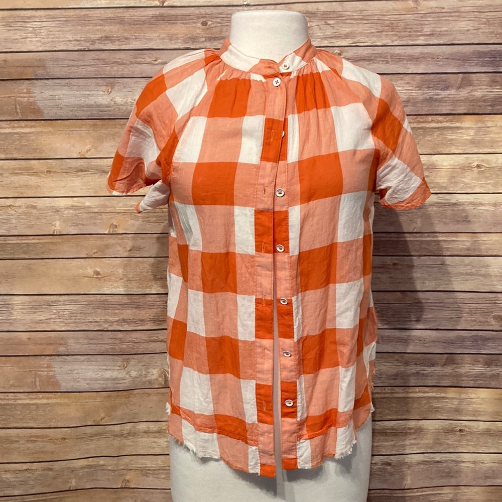 Anthropologie Maeve Gingham Print Blouse
